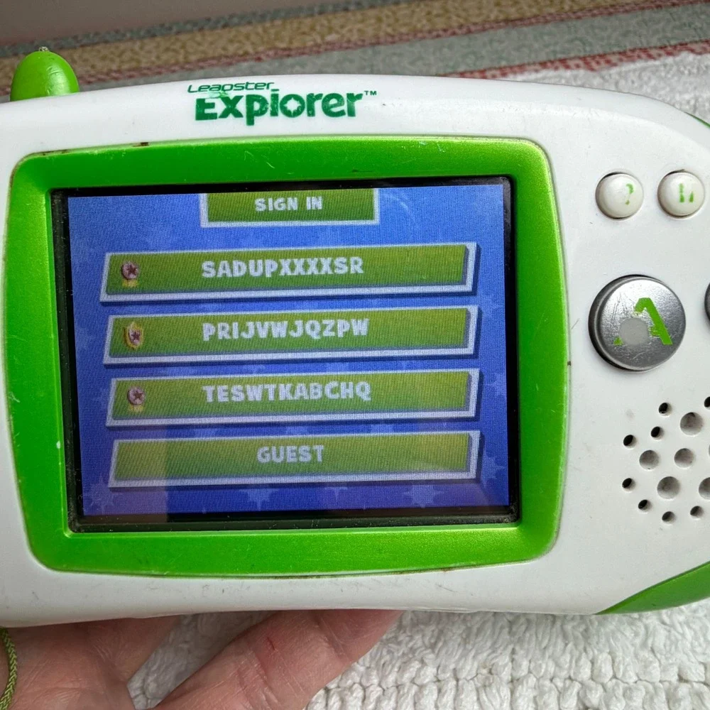 LeapFrog Leapster Explorer Handheld Gaming System White Green with Charging Dock